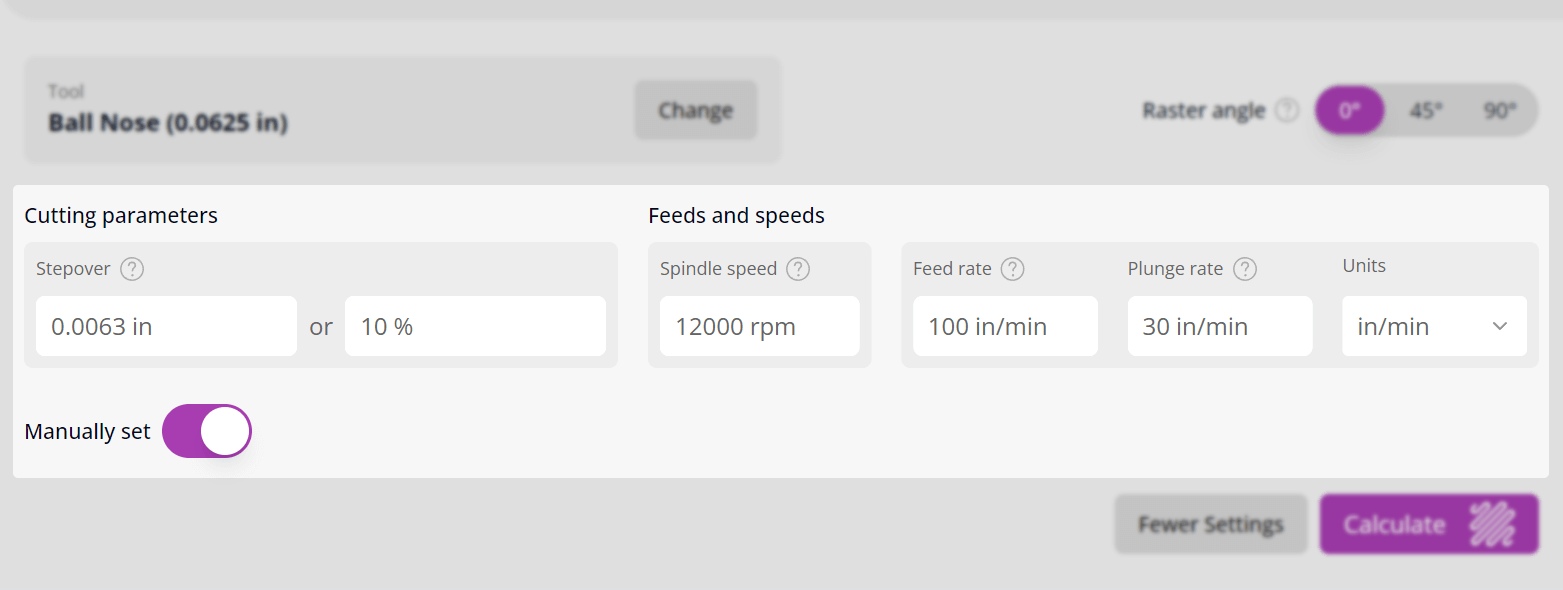 Finishing Toolpath - More Settings