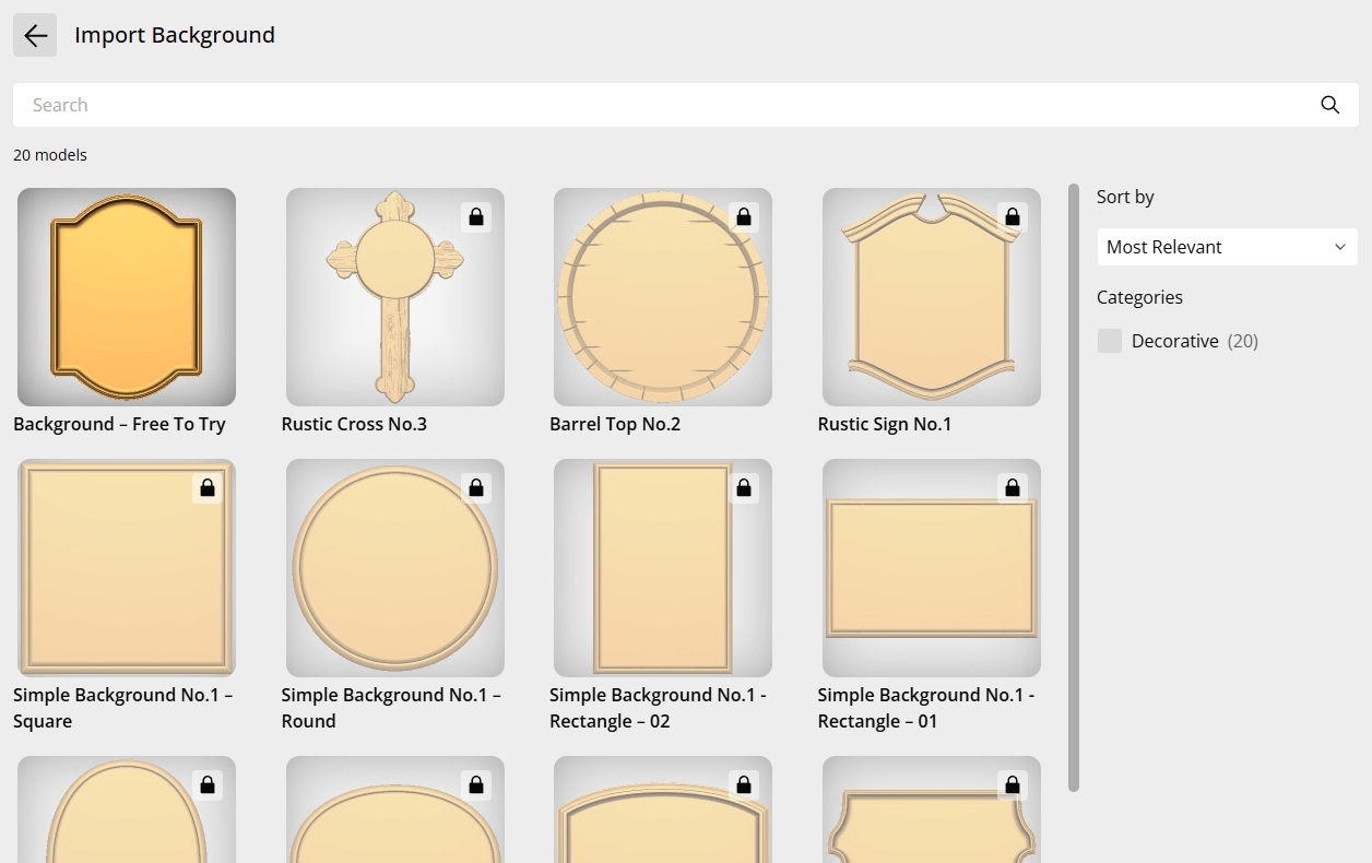Background Import Screen